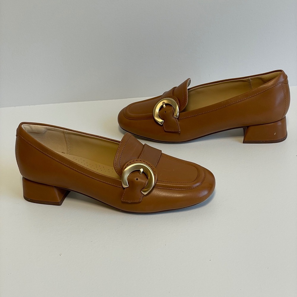Clarks Signature Women's Brown Leather Loafer Buckle Shoes Size 7.5 - Picture 3 of 8